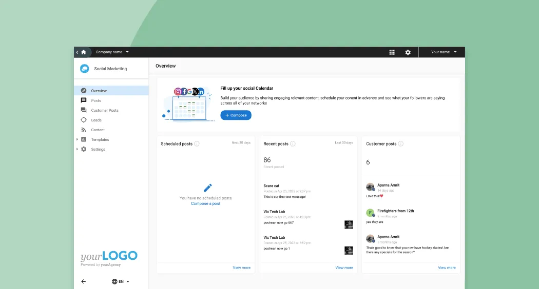 Resell white-label social media management software