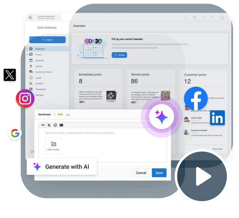 social media generate with ai box