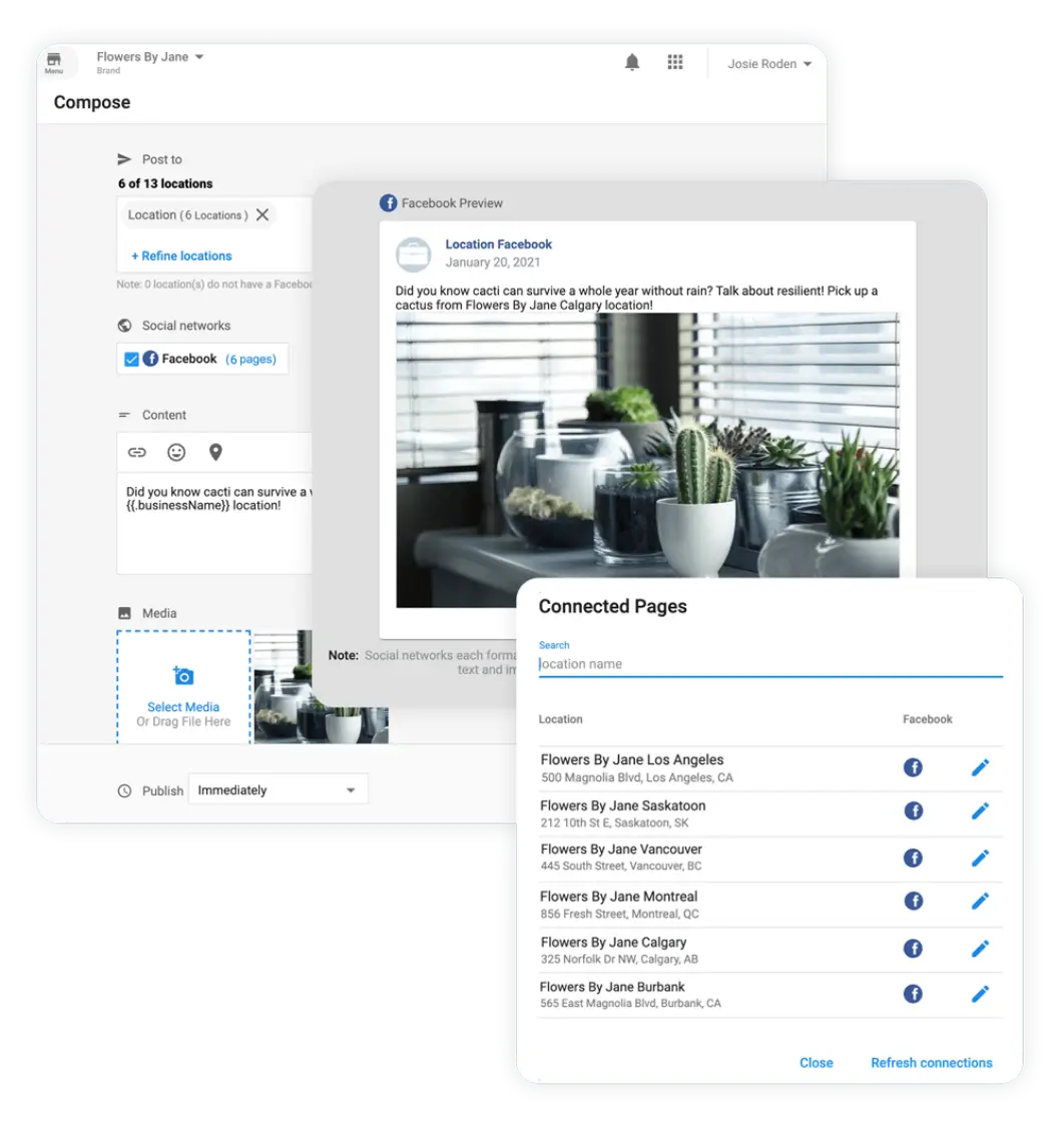 multi-location brand social posting