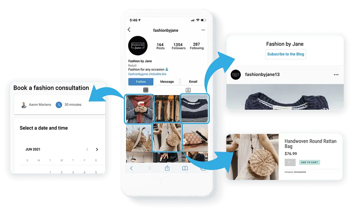 Vendasta Social Marketing clickable bio