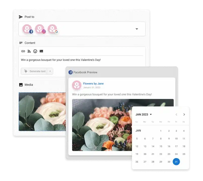 Vendasta Social Marketing, all in one composer and scheduler